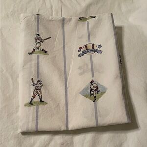 Pottery Barn Kids Baseball Player Pillowcase - Cream and Blue